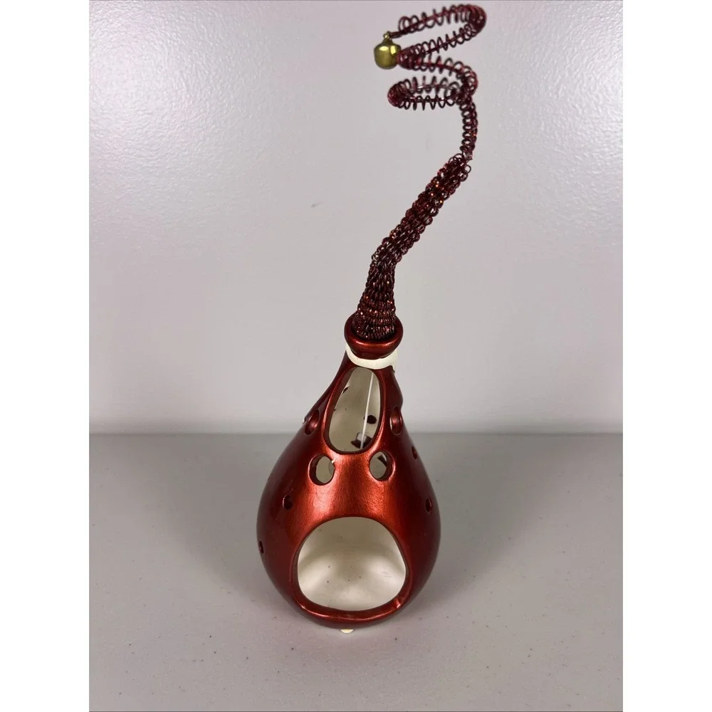 Whimsical Peir 1 cermic pear shaped‎ Santa tea light holder/shelf sitter 9